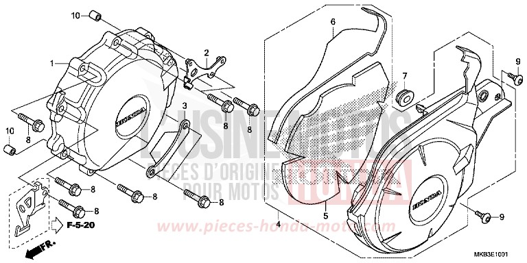 WECHSELSTROM-GENERATORABDECKUNG (CBR1000RR-2MA/RA/SA) von CBR1000RR „Fireblade“ ROSS WHITE (NH196) von 2016